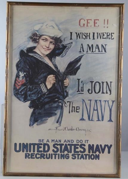 H.C. CHRISTY 1917 RECRUITMENT POSTER IN FRAME     
