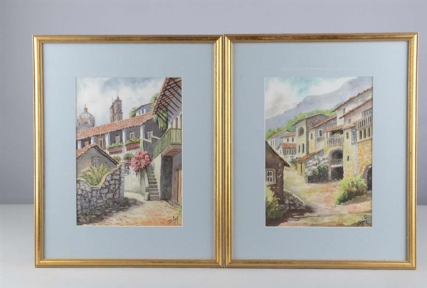 LOT OF 2: DIOR WATERCOLOR PAINTINGS IN FRAMES     
