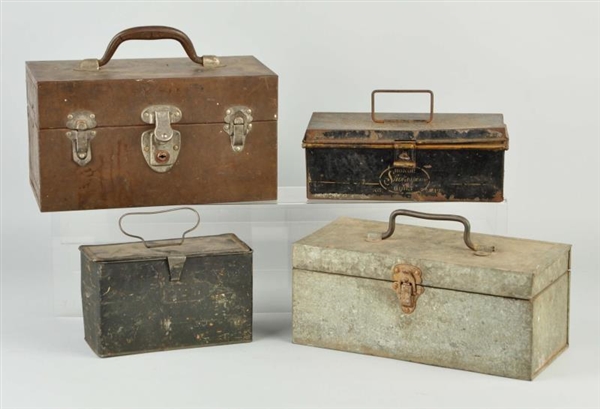 LOT OF 4: VINTAGE TIN TACKLE BOXES                