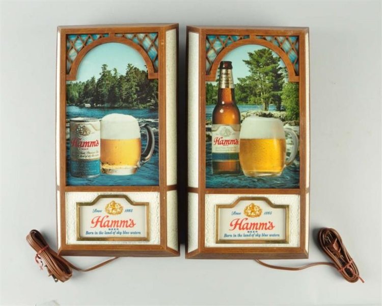 LOT OF 2: HAMMS BEER LIGHTED SIGNS.              