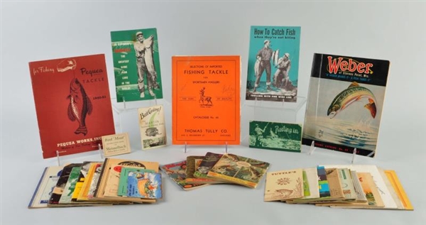 LARGE LOT OF FISHING BROCHURES AND MAGAZINES.     