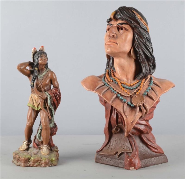 LOT OF 2: NATIVE AMERICAN INDIAN SCULPTURES       