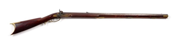 EARLY PERCUSSION FULL STOCK SPORTING RIFLE.       