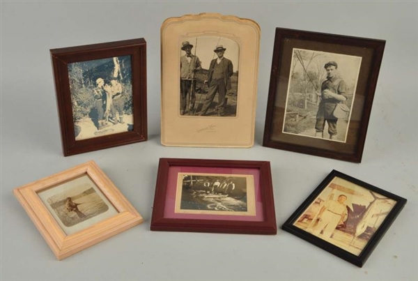 LOT OF 6: OLD PHOTOS WITH FISHING THEME.          