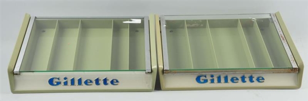 LOT OF 2: GILLETTE COUNTERTOP DISPLAY CASES.      