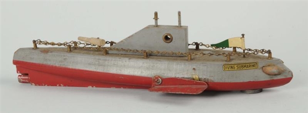 WOODEN DIVING SUBMARINE TOY.                      