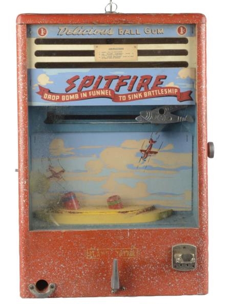 1¢ SPITFIRE GUMBALL VENDING MACHINE ARCADE GAME   