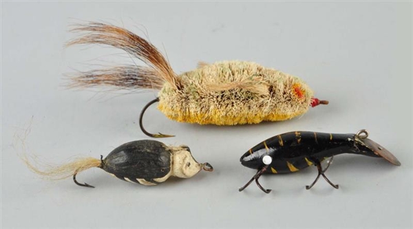 LOT OF 3:  ASSORTED FLY ROD LURES.                