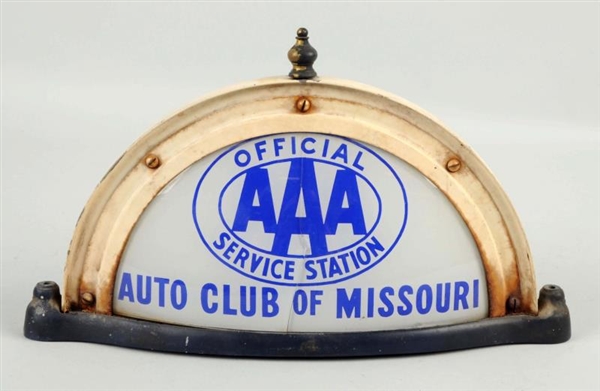 AAA AUTO CLUB 2-SIDED GLASS SIGN.                 