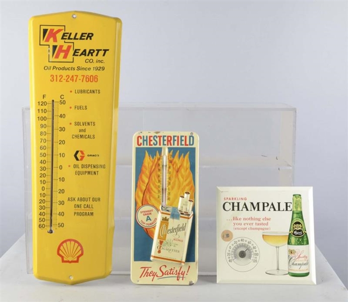 LOT OF 7: ADVERTISING THERMOMETER SIGNS           