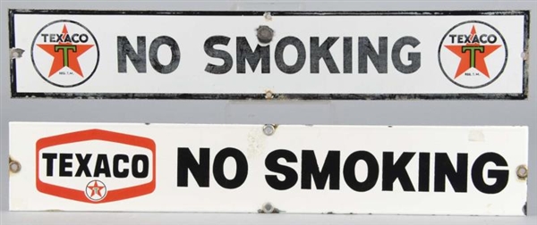 LOT OF 2: TEXACO NO SMOKING PORCELAIN SIGNS       