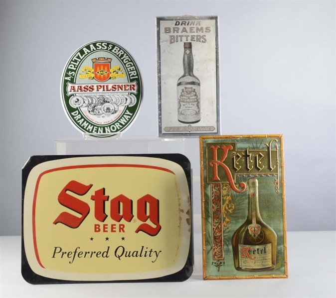 LOT OF 4: ALCOHOL ADVERTISING SIGNS               