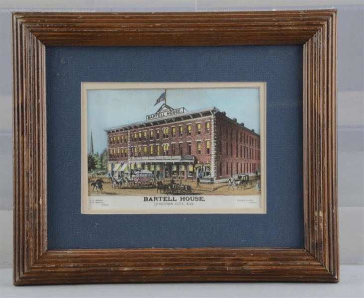 COLORIZED LITHOGRAPH OF THE BARTELL HOUSE HOTEL   