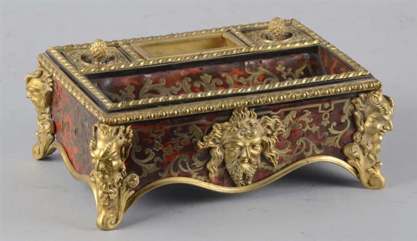 FRENCH BOULLE ANTIQUE INKWELL                     