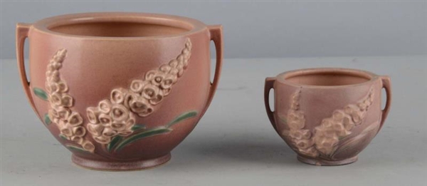 LOT OF 2: ROSEVILLE POTTERY FOXGLOVE PINK ITEMS   