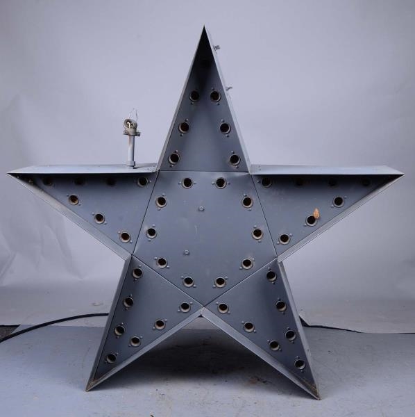 LARGE DOUBLE SIDED STAR EXTERIOR LIGHTED SIGN     