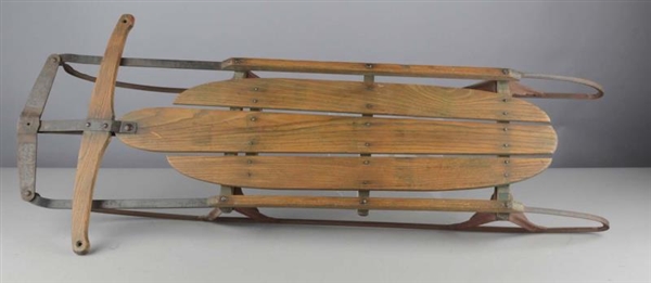 EARLY WOOD AND METAL SNOW SLED                    