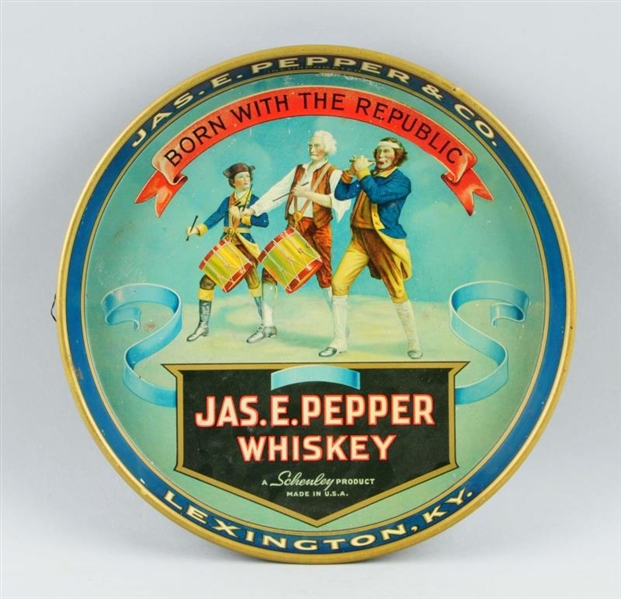 JAS. E. PEPPER WHISKEY ADVERTISING SERVING TRAY.  