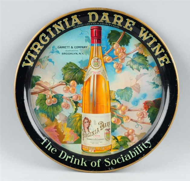 1910-20 VIRGINIA DARE WINE TIN SERVING TRAY.      