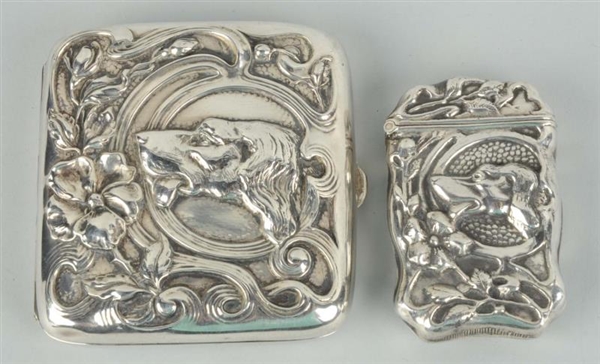 LOT OF 2: STERLING SILVER CASES.                  