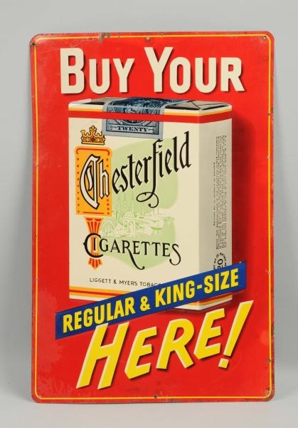 CHESTERFIELD CIGARETTES TIN SIGN.                 