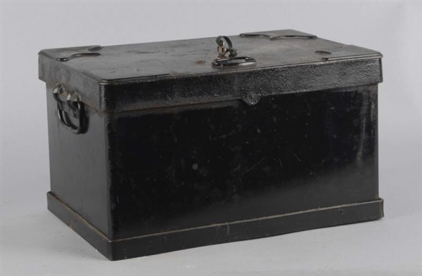 BLACK STRONG BOX WITH CARRYING HANDLES            