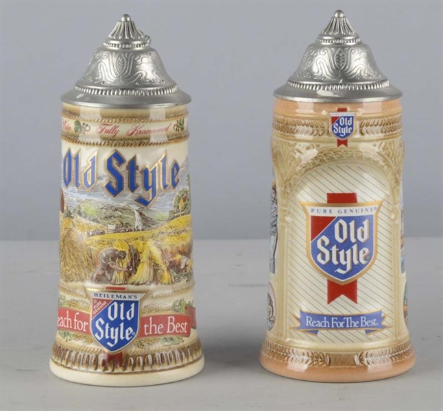 LOT OF 2: OLD STYLE BEER STEINS                   