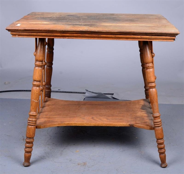VINTAGE WOOD STICK AND BALL TABLE                 