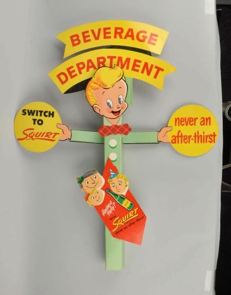 SQUIRT BEVERAGE DEPARTMENT SIGN.                  