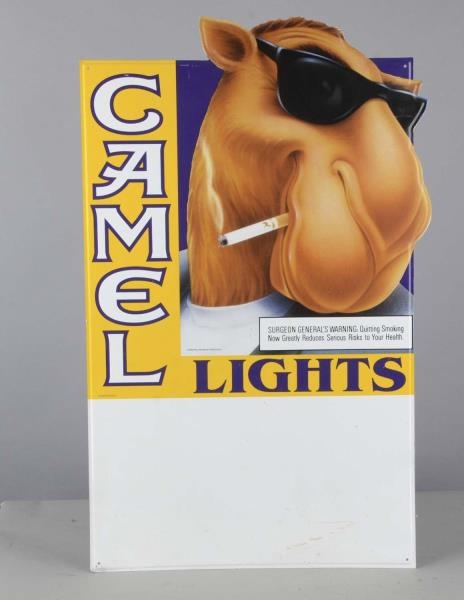CAMEL LIGHTS CIGARETTES TIN ADVERTISING SIGN      