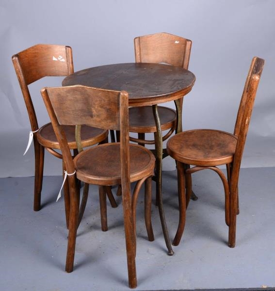 5 PIECE ROUND CAFE TABLE AND CHAIRS               
