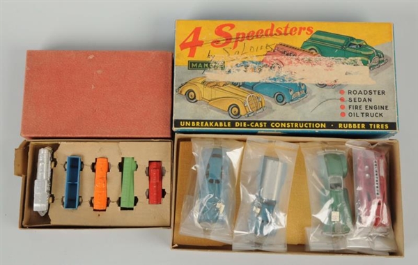 LOT OF 2: BOXED DIECAST TRAIN SET & SPEEDSTER CARS