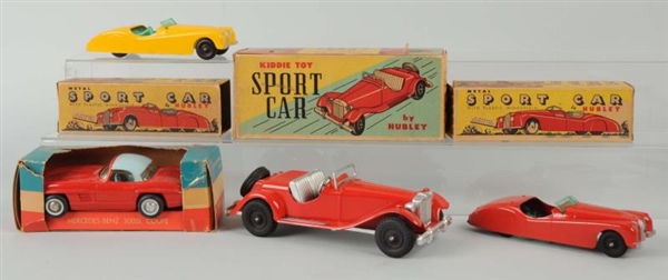 LOT OF 4: HUBLEY METAL SPORTS CARS.               