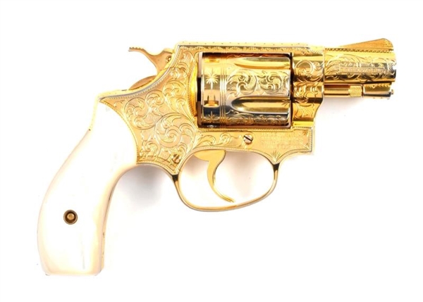 **GOLD PLATED-ENGRAVED S&W MODEL 36.              