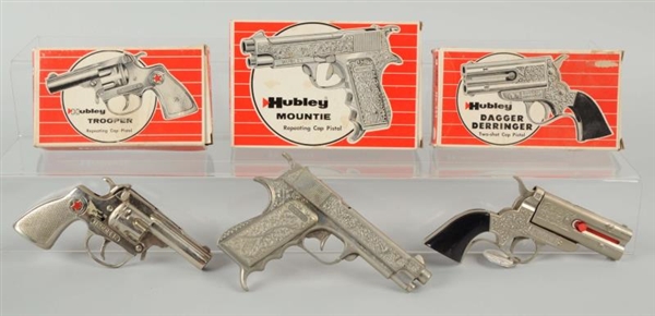 LOT OF 3: HUBLEY CAP GUNS.                        