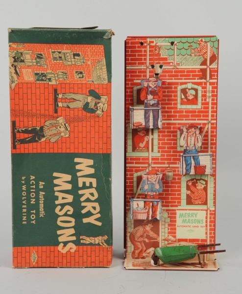 MERRY MASONS SAND TOY IN ORIGINAL BOX.            