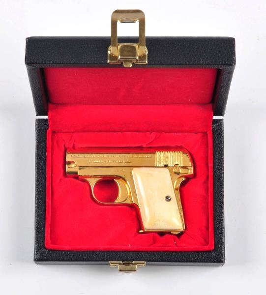 **DELUXE GOLD PLATED BABY BROWNING PISTOL.        