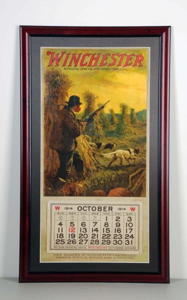 1914 WINCHESTER CALENDAR WITH HUNTER.             