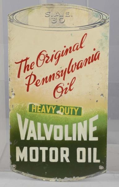 VALVOLINE MOTOR OIL DIE-CUT METAL SIGN            