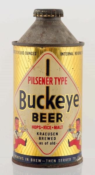 BUCKEYE PILSENER TYPE CONE TOP IRTP BEER CAN.     