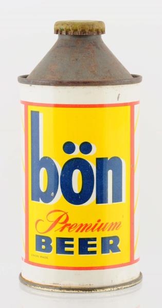 BON PREMIUM BEER CONE TOP BEER CAN.               