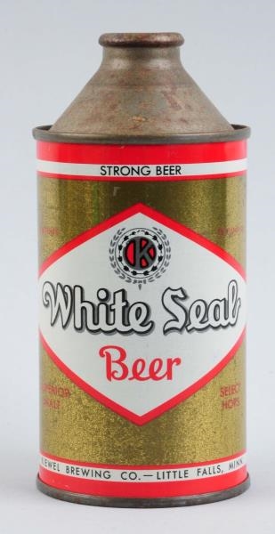 WHITE SEAL BEER CONE TOP CAN.                     