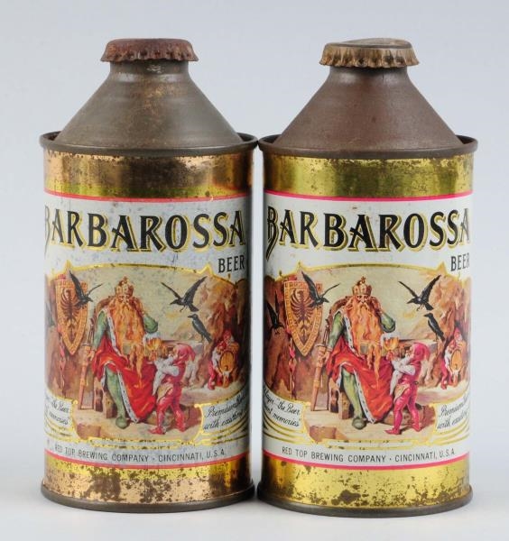 LOT OF 2: BARBAROSSA BEER CONE TOP CANS.          