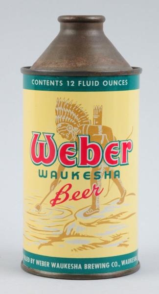 WEBER WAUKESHA BEER CONE TOP CAN.                 