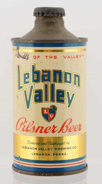LEBANON VALLEY PILSNER J SPOUT CONE TOP BEER CAN. 