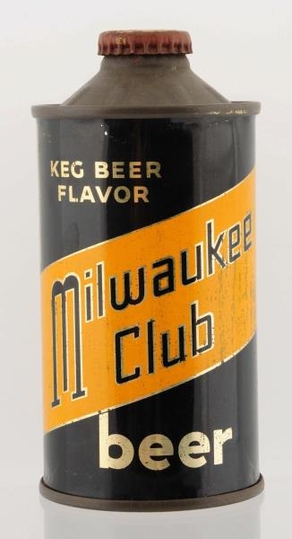 MILWAUKEE CLUB BEER LOW PROFILE CONE TOP BEER CAN.