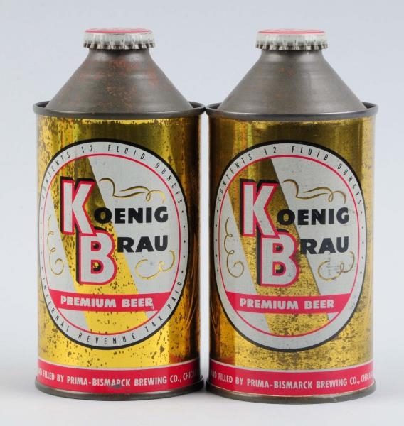 LOT OF 2: KOENIG BRAU BEER CONE TOP CANS.         