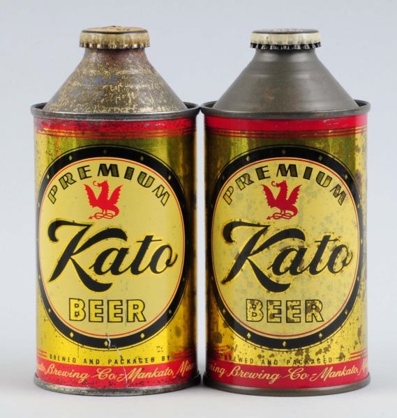 LOT OF 2: PREMIUM KATO BEER CONE TOP CANS.        