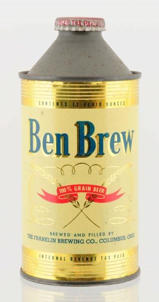 BEN BREW CONE TOP BEER CAN.                       