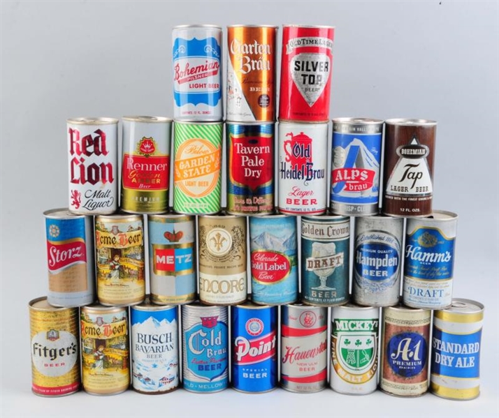 LOT OF 27: 1960S ERA BEER CANS.                   